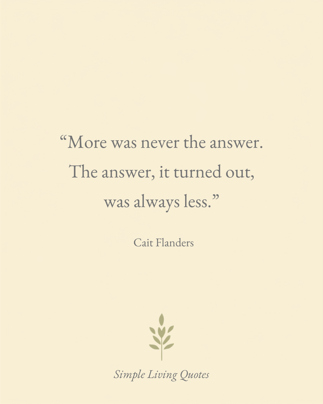 More Was Never the Answer. The Answer Was Always Less.