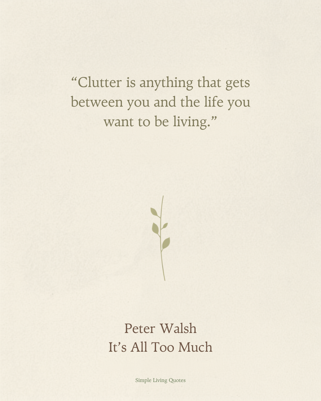 Clutter Is Anything That Gets Between You and the Life You Want to Be Living