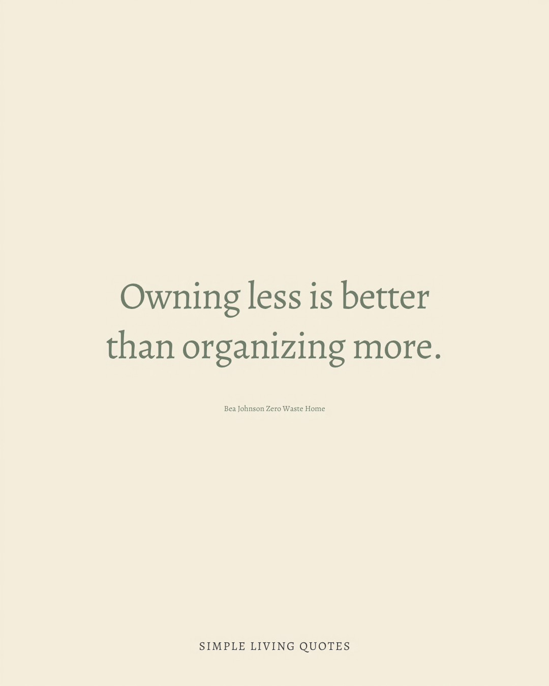 Owning Less Beats Organizing More